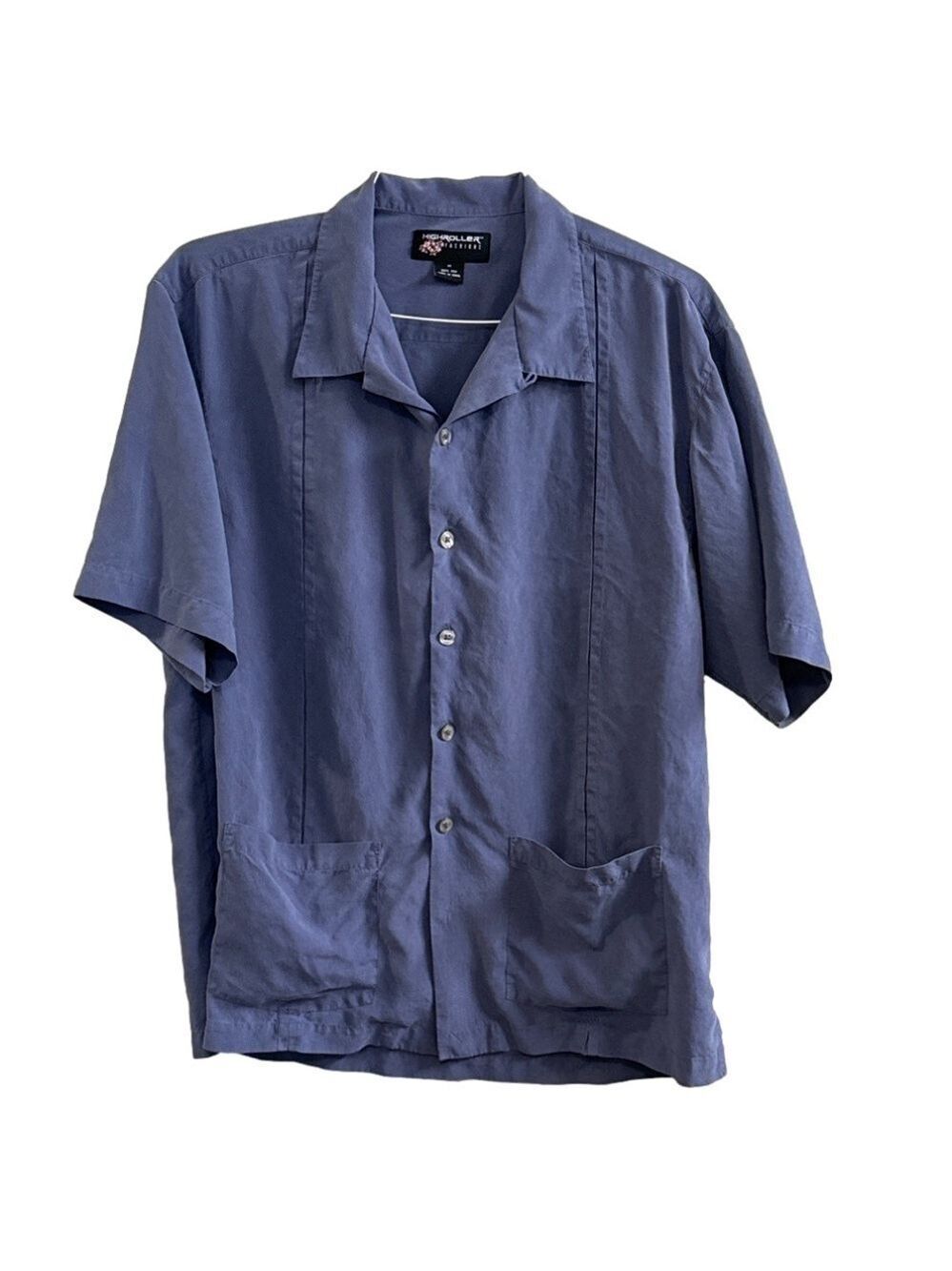 Men's Highroller Fashions Button Down 100% Silk Frequent Flyer Casino Shirt. Med